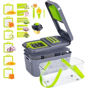 22-Piece Multifunctional Vegetable Cutter & Slicer Set – Chopper, Dicer & Shredder