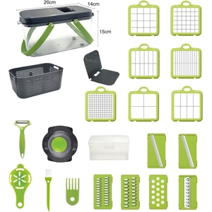 22-Piece Multifunctional Vegetable Cutter & Slicer Set – Chopper, Dicer & Shredder