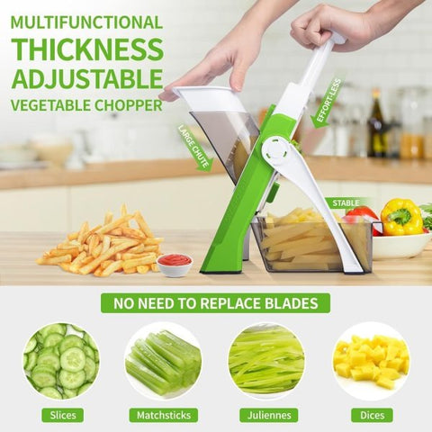 Safe & Adjustable Mandoline Vegetable Slicer – Multifunction Precision Cutter