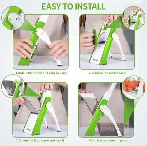 Safe & Adjustable Mandoline Vegetable Slicer – Multifunction Precision Cutter