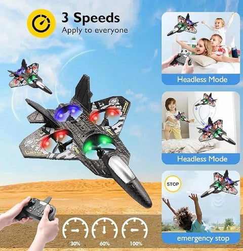 Premium RC Fighter Jet Plane – 2.4G Remote Control Foam Airplane with Lights